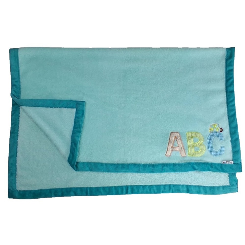 Eric Carle The Very Hungry Caterpillar Baby Blanket Aqua Blue Green A B C Soft - Picture 2 of 3